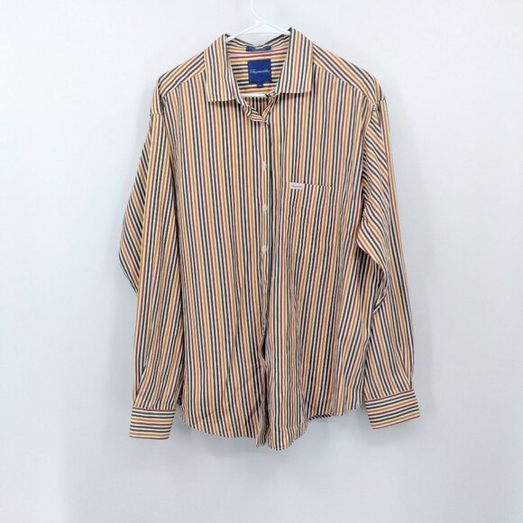 Faconnable Tops - Faconnable Women's XL Striped Button Down Shirt Long Sleeve Cotton Made in USA